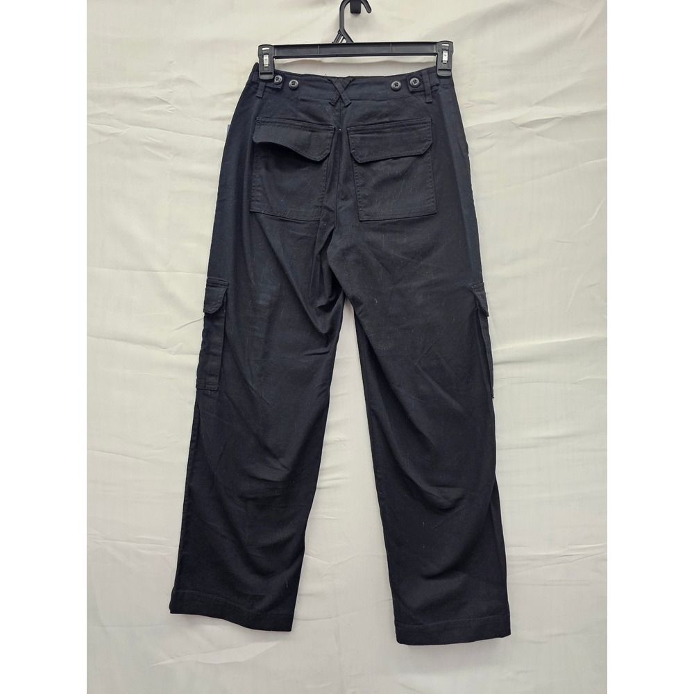 Universal Thread Womens High Rise Cargo Pants Black Cotton Blend Stretch Size 4